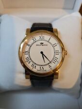 Orologio Uomo Philip Watch Cinturino Pelle Cristallo Zaffiro Slim Placcato Oro