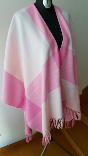 Poncho mantello check rosa - poncho,