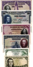 Spagna lotto i - d, banconote