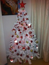 Albero di Natale Artificiale Bianco 180 cm Pino Natalizio