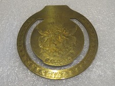 vecchio PORTASOLDI PORTA FERMA BANCONOTE in OTTONE con STEMMA INCISO decorato di