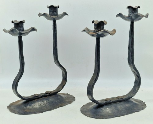 Coppia antichi candelabri a - antichi,