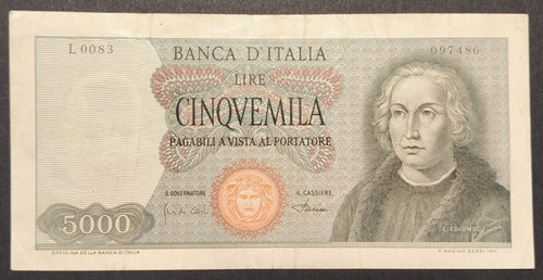5000 lire colombo - lire, tipo