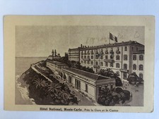 Cartolina Pubblicitaria Hotel National Montecarlo Vicino Stazione e Casino c4