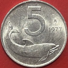 5 Lire 1977 Delfino •