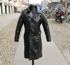 Trench cappoto pelle nera