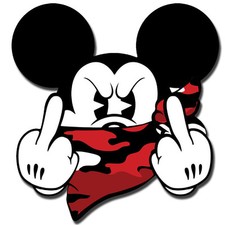 2 ADESIVI BAD MICKEY MOUSE
