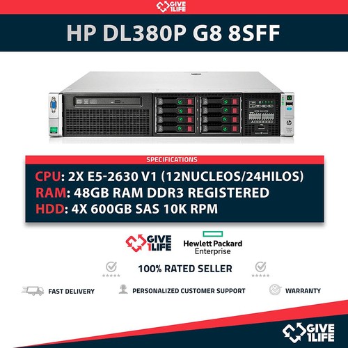 Server rack dl380p - g8, 8sff
