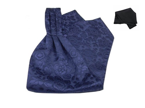 Ascot uomo tinta unita blu - tinta,
