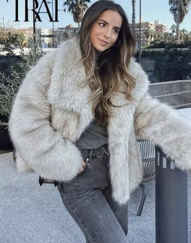 Pelliccia modello zara grigia - modello,