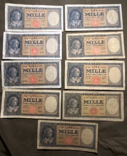 Lotto banconote italiane mille - banconote,