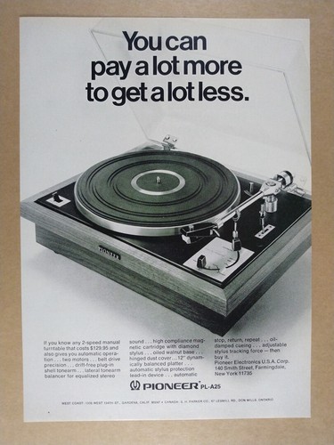 Pioneer a25 1970 giradischi - pioneer,