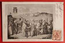 CARTOLINA LIVORNO R. PINACOTECA LIVORNESE GLI ESULI DI SIENA 1903 ( C 89 )