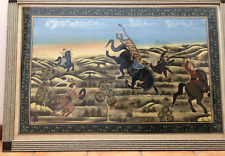  QUADRO STILE BATIK INDIANO - SU TESSUTO - ANNI '80  - CM 90 X 63 