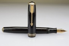 Parker Duofold-Vacumatic "Resina-Black" Nib Semi-Flex Oro 14Kt-585 Usa 1940s