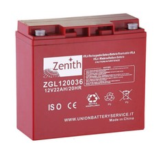 BATTERIA SERVIZI AGM ZENITH CAMPER NAUTICA 12 V 22 AH 181x77x167 MM ZGL120036