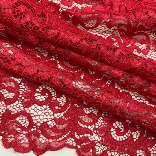 Tessuto pizzo romance fragola - romance,