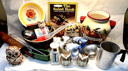 Vtg kitchen biscotti jar owl - vtg, jar,
