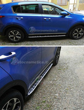 per KIA SPORTAGE QL 2016-2017 PEDANE LATERALI ACCIAIO INOX PVC 3D ANTISCIVOLO