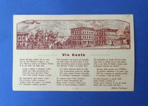 Cartolina bologna via dante - via,