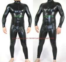 Body tuta donna uomo nero lucido metallizzato catsuit costumi zip lunga F910