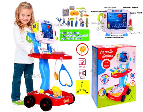 Valigetta dottore blu carrello - valigetta,