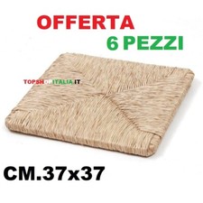 6 SEDILE SEDUTA X SEDIE CUCINA SEDIA IN PAGLIA SEGALE 37x37 ARTIGIANALE 62022