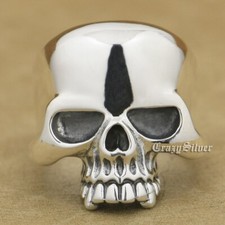 Anello in argento sterling 925 biker punk teschio ciondoli gioielli 9W025A misura USA 7~15 BZ
