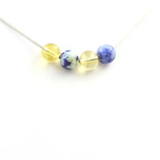 Pietre E Minerali. Collana 4 Perle LAPIS LAZULI Del Pakistan + CITRINO 8 MM C