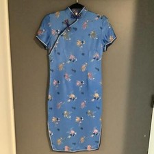 Qipao blu asiatico vintage