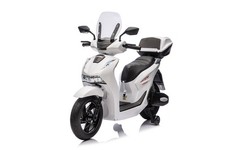 Moto Elettrica per Bambini Honda SH125 12V Bianca Scooter Ruote EVA Sedile pelle