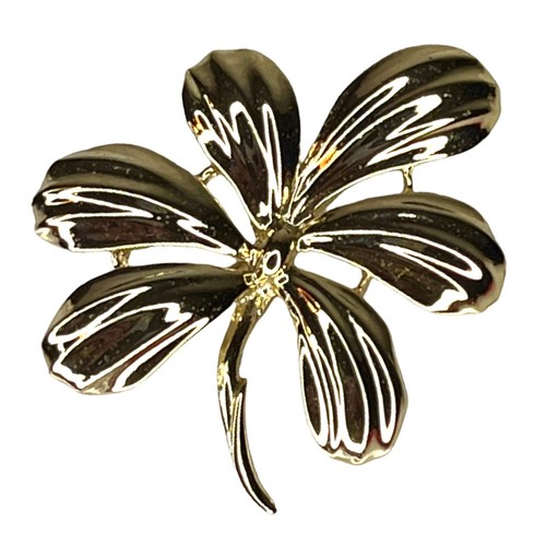 Spilla fiore piatto oro anni