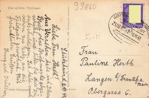724076 bahnpostkarte gotha - 724076), dr