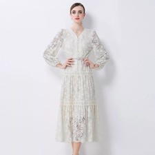 Vestito midi ricamato elegante - vestito,