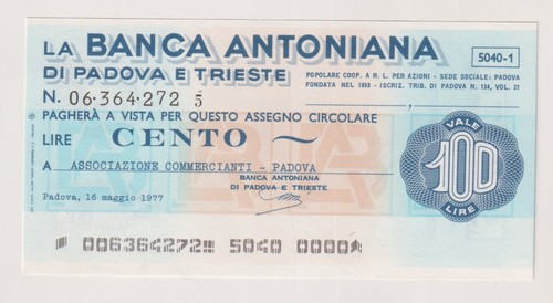 Miniassegni banca antoniana - miniassegni,