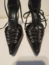 Scarpe Casadei in pelle verniciata corsetto tacco a spillo fetish plateau 6
