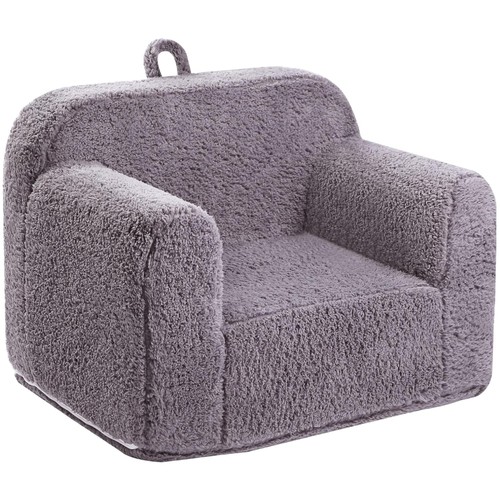 Grey kids sofa soft sherpa - grey,