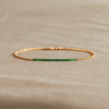 Lab Grown Emerald Bar Bracelet