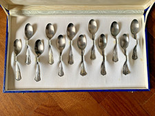 Set di 12 cucchiaini da caffè vintage in argento 800 con astuccio originale