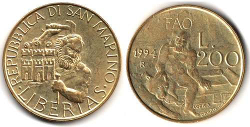 San marino 200 lire - marino, lire,