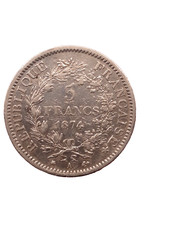 Francia 5 Franchi 1874 hercules argento 900 gr.25