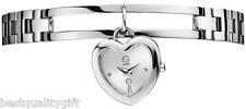 G Da GUESS Color Argento S/Acciaio + Pendente Cuore Quadrante Ciondolo Orologio