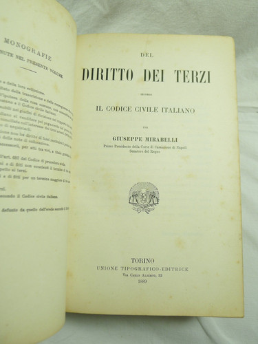 Del diritto dei - dei, terzi