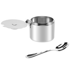 Contenitore per Spezie nel Acciaio Inossidabile con Coperchio e Cucchiaio I1V6