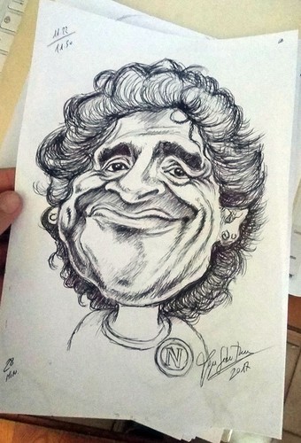 Disegno caricatura maradona - caricatura,