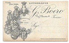 CARTOLINA DI TORINO ,LITOGRAFIA G. BOERO - VIA S. TERESA, 11 - 1900 Ca.