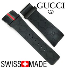 I-Gucci 114-2 Ricambio Originale OEM 26mm Cinturino Gomma Nero Gucci YA114207 NUOVO