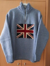 maglione uomo ragazzo lana JOHN ASHFIELD taglia M (50) azzurro