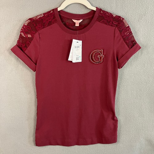 Top donna guess bordeaux - top,