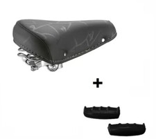 Sella Vintage con Molle + Manopole Bici Graziella - Epoca - R - Olanda - Nera